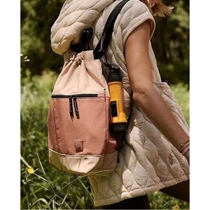 NWOT free people movement ripstop drawstring bag back pack desert rose